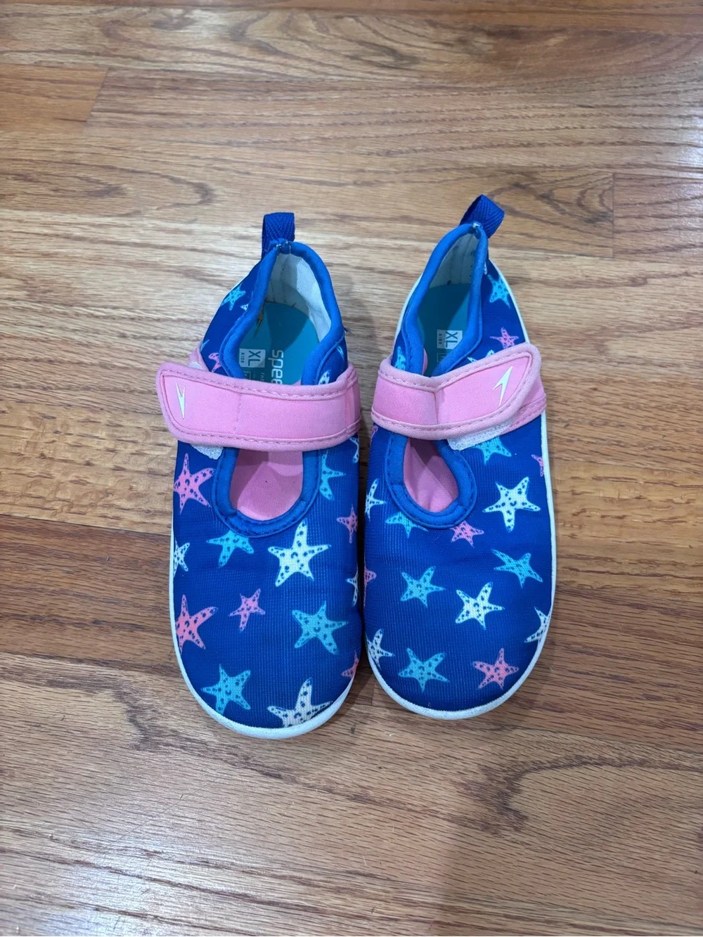 Kids Blue Star-Print Water Shoes with Pink Strap Speedo 11/12